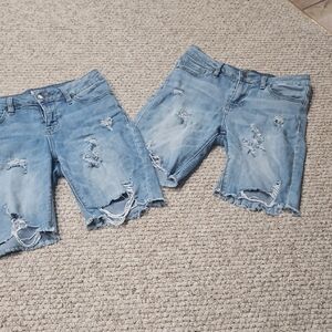 Distressed Denim Shorts